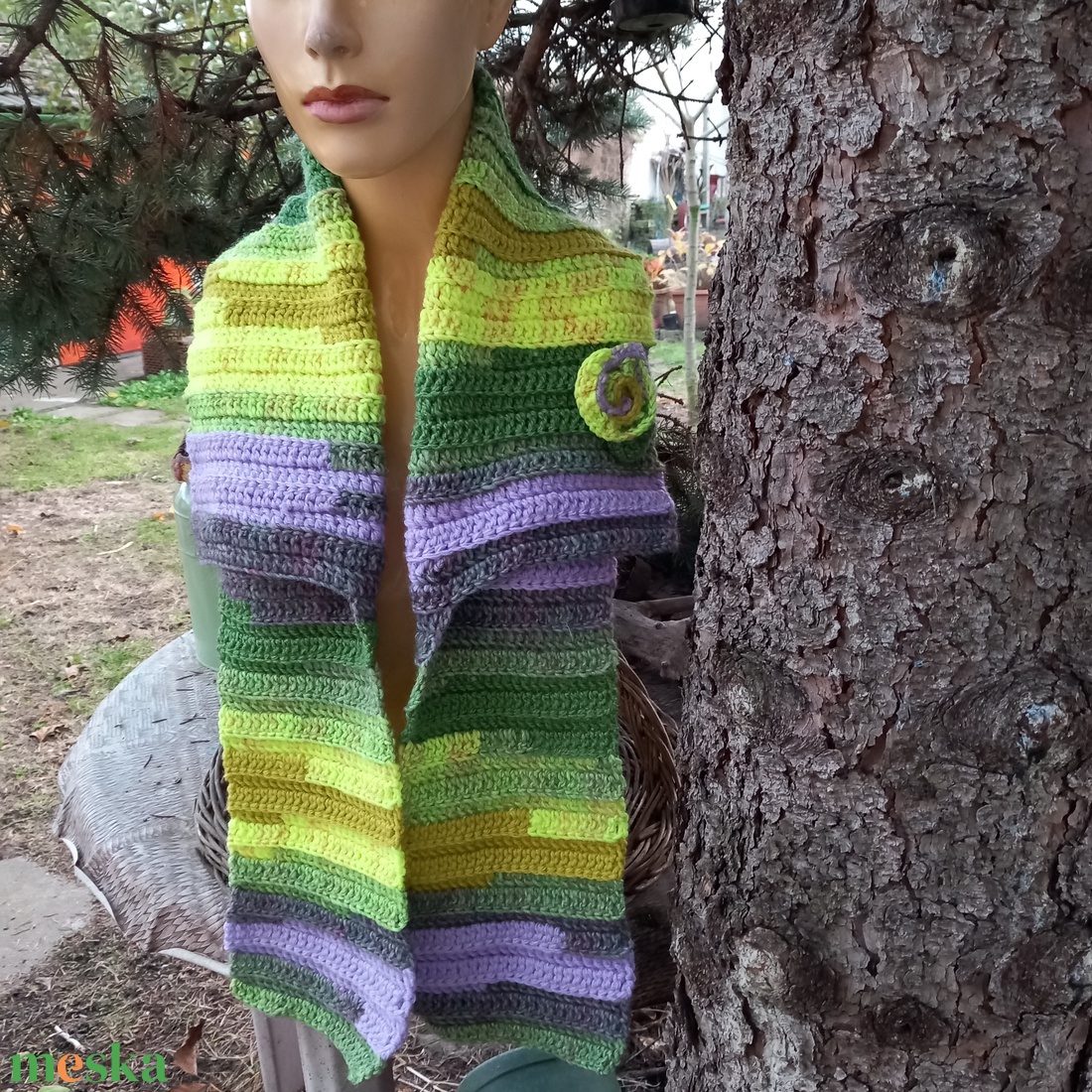 Extra sál,  mellény sál, női, hosszú, horgolt, kötött - ruha & divat - sál, sapka, kendő - sál - Meska.hu