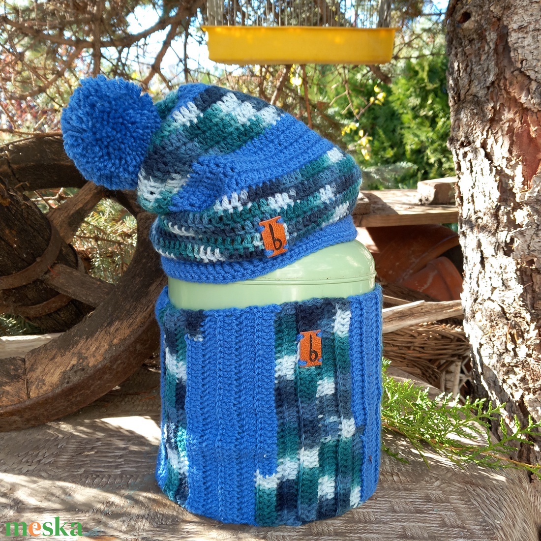 Férfi sapka, sál, szett, horgolt, kötött,  - ruha & divat - sál, sapka, kendő - sapka & sál szett - Meska.hu