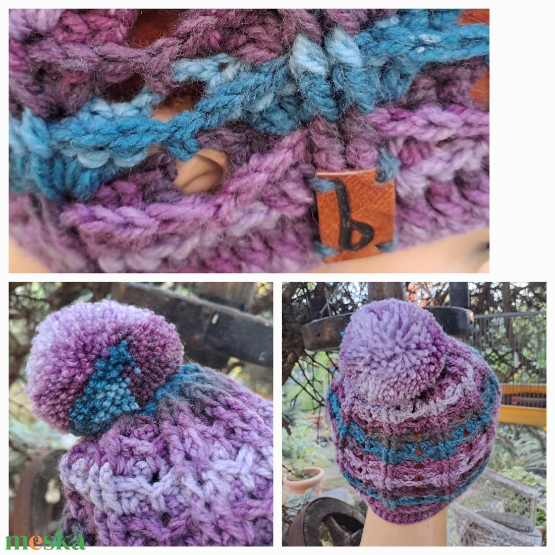 AKCIÓ! Női sapka, sál, horgolt, kötött: Giorgia  - ruha & divat - sál, sapka, kendő - sapka & sál szett - Meska.hu