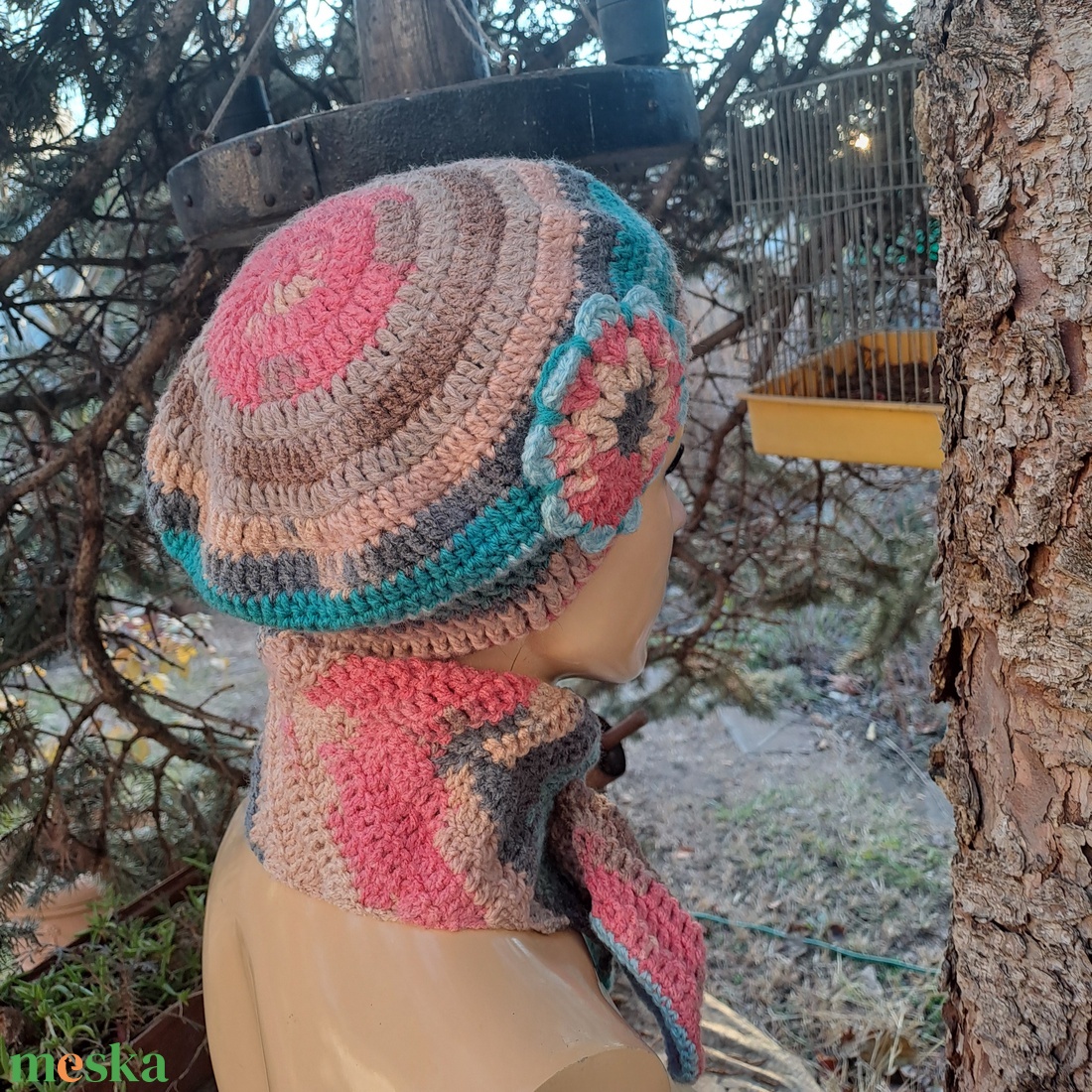 Sapka, sál, horgolt szett, Alíz - ruha & divat - sál, sapka, kendő - sapka & sál szett - Meska.hu