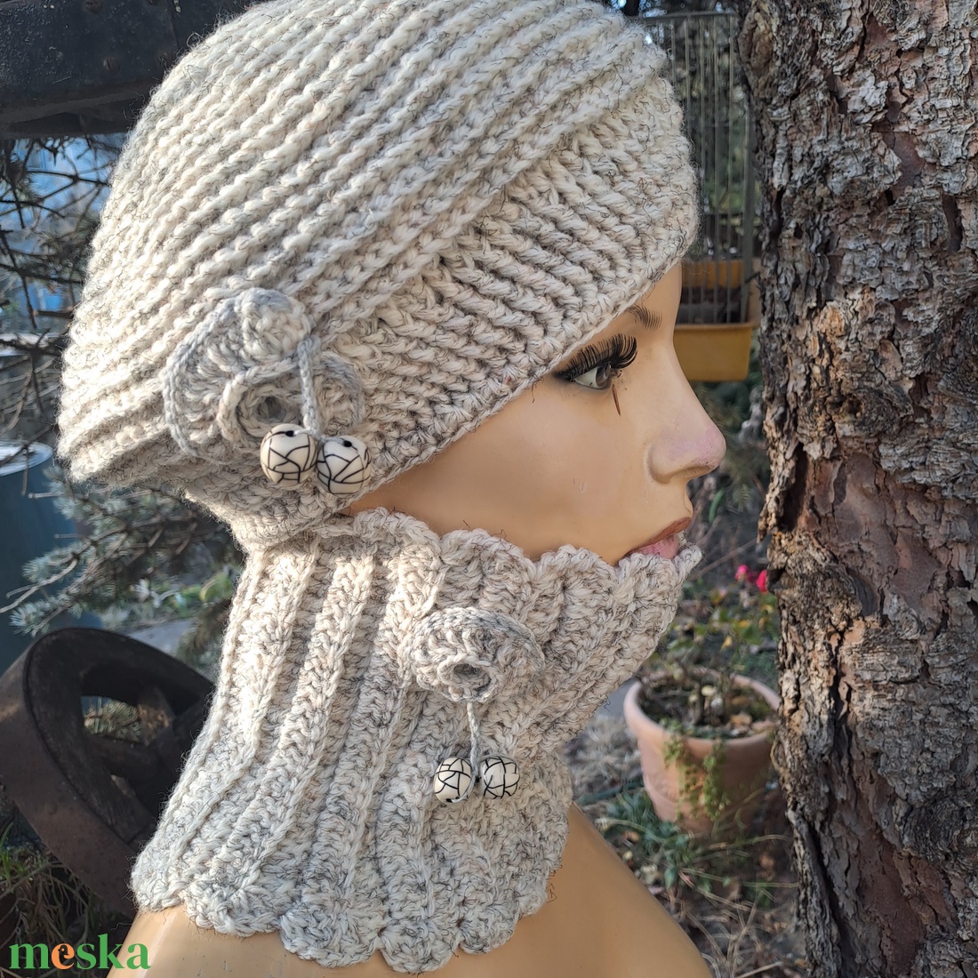 Sapka, sál, horgolt szett, Lavina - ruha & divat - sál, sapka, kendő - sapka & sál szett - Meska.hu