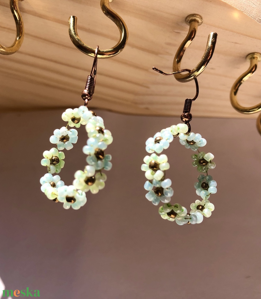 BabyFlower 004 - ékszer - fülbevaló - lógós kerek fülbevaló - Meska.hu