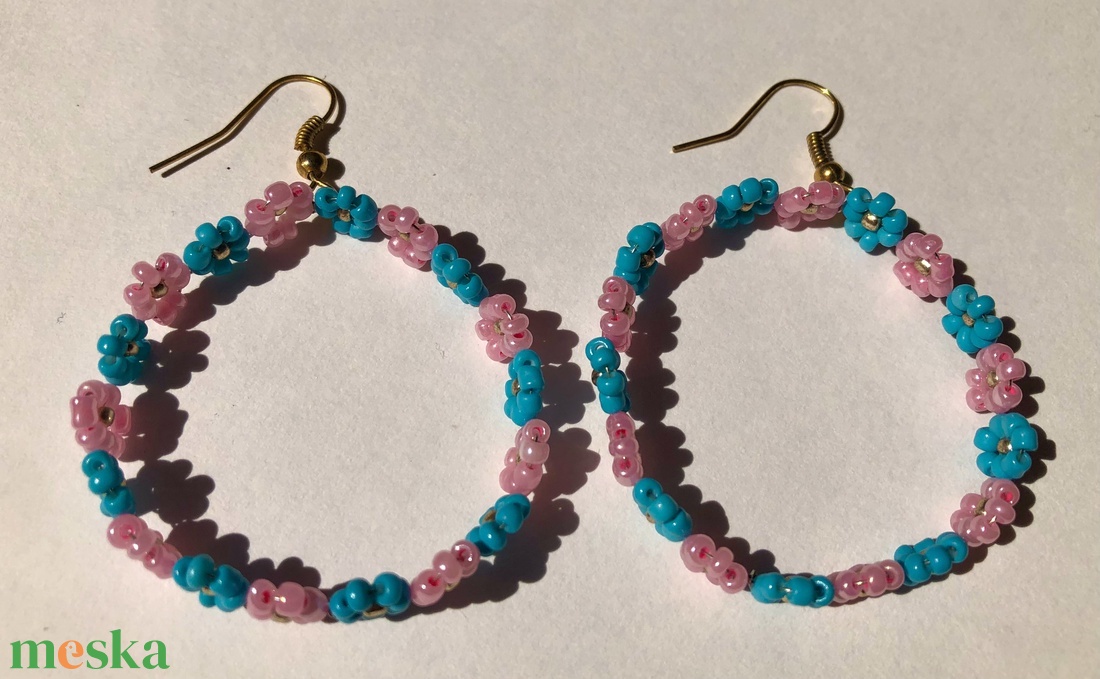 FlowerPower 005 - ékszer - fülbevaló - lógós kerek fülbevaló - Meska.hu