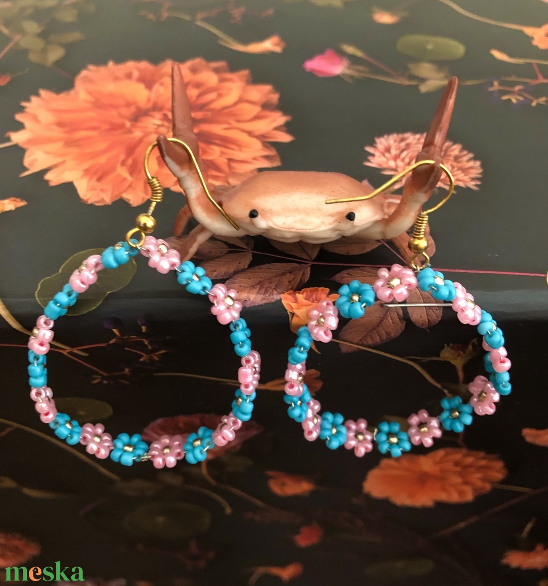 FlowerPower 005 - ékszer - fülbevaló - lógós kerek fülbevaló - Meska.hu