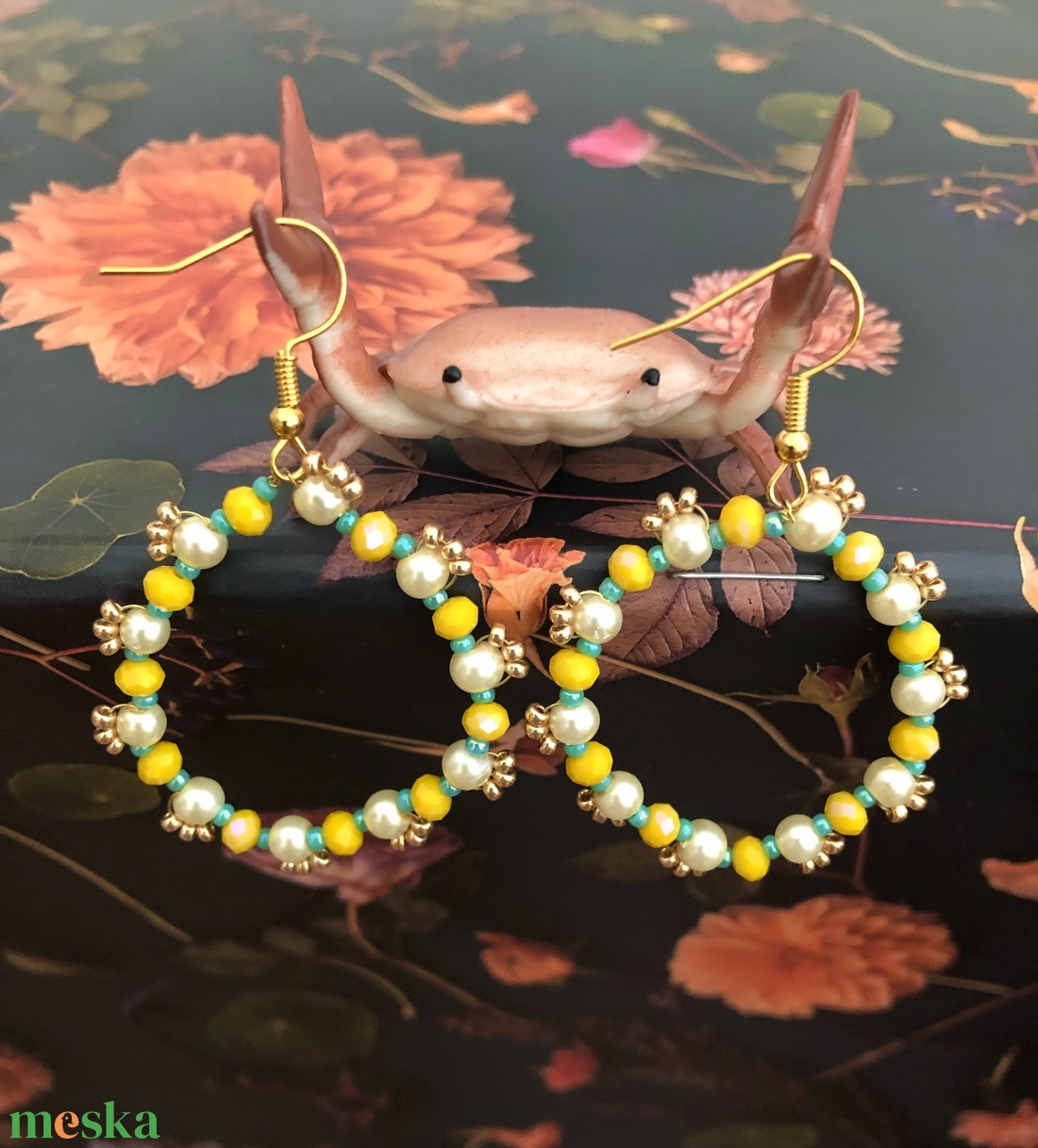 Sunshine 001 - ékszer - fülbevaló - lógós kerek fülbevaló - Meska.hu