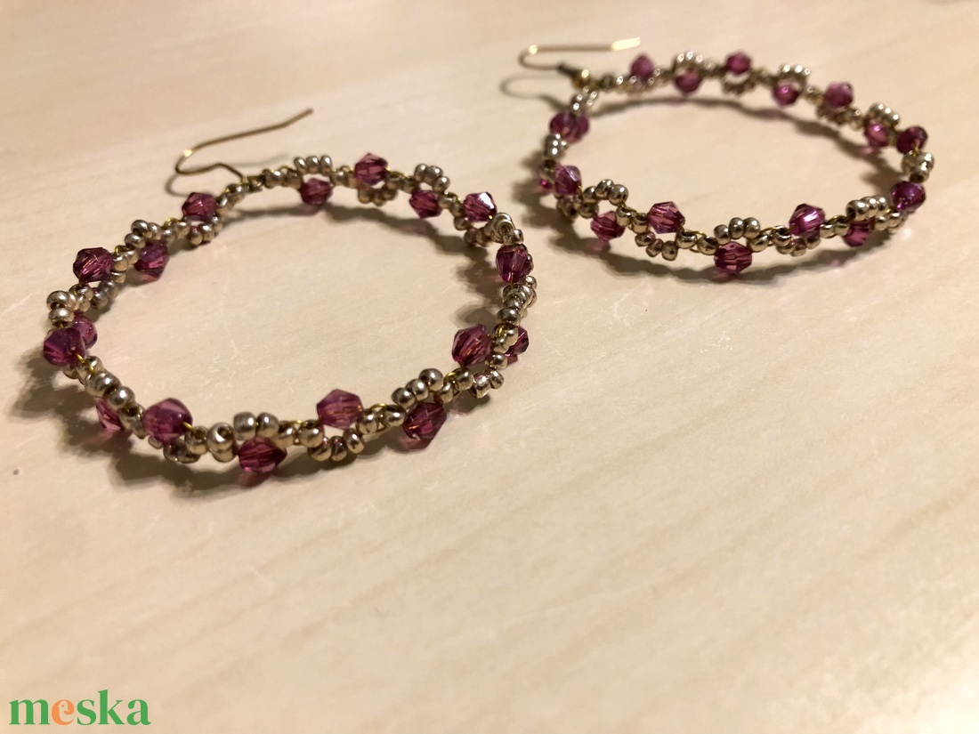 Diamond 002 - ékszer - fülbevaló - lógós kerek fülbevaló - Meska.hu