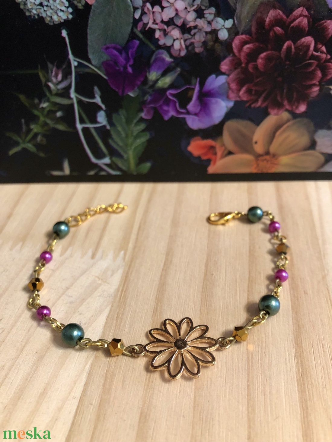 GoldDaisy 001 - ékszer - karkötő - charm karkötő - Meska.hu