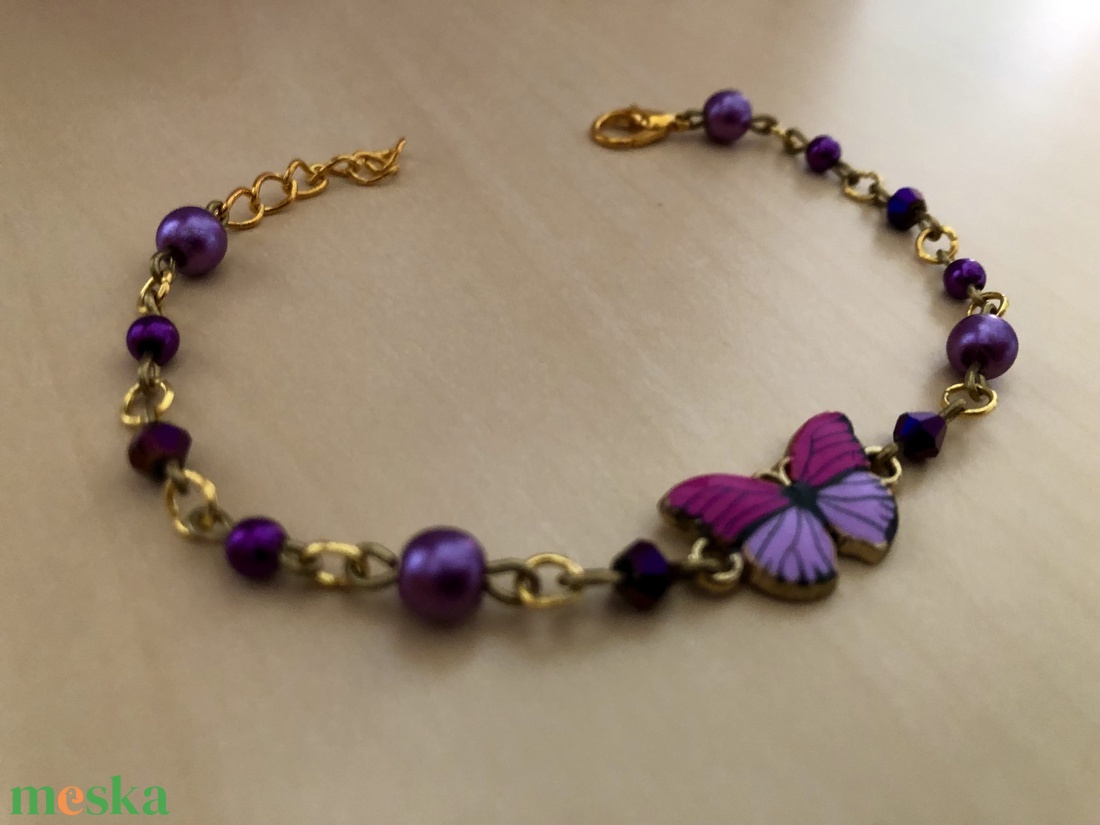 Butterfly 003 - ékszer - karkötő - charm karkötő - Meska.hu