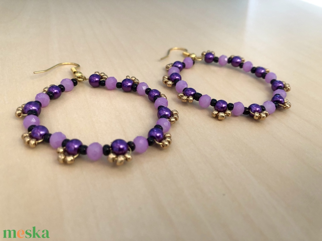 Sunshine 002 - ékszer - fülbevaló - lógós kerek fülbevaló - Meska.hu