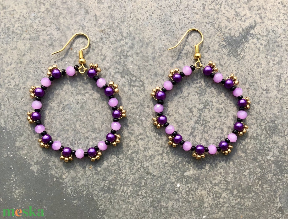 Sunshine 002 - ékszer - fülbevaló - lógós kerek fülbevaló - Meska.hu