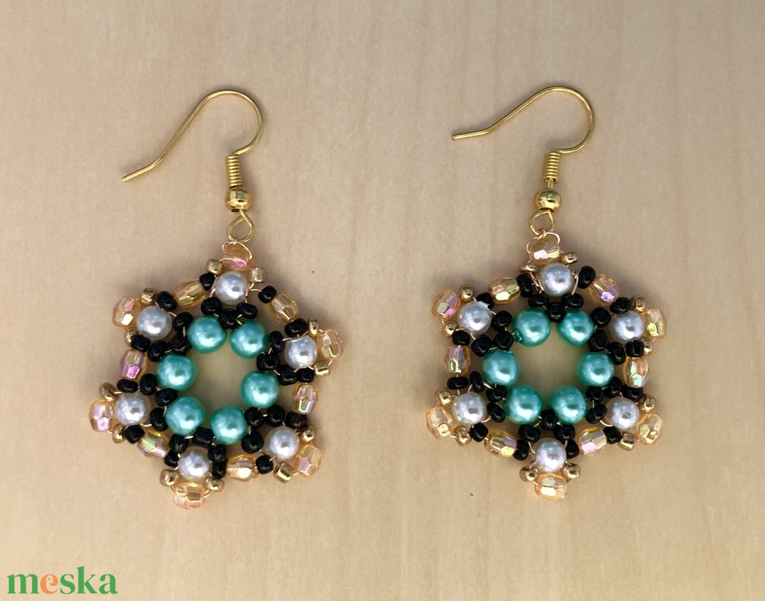 StarryNight 001 - ékszer - fülbevaló - lógó fülbevaló - Meska.hu