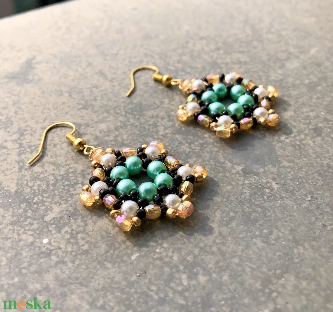 StarryNight 001 - ékszer - fülbevaló - lógó fülbevaló - Meska.hu