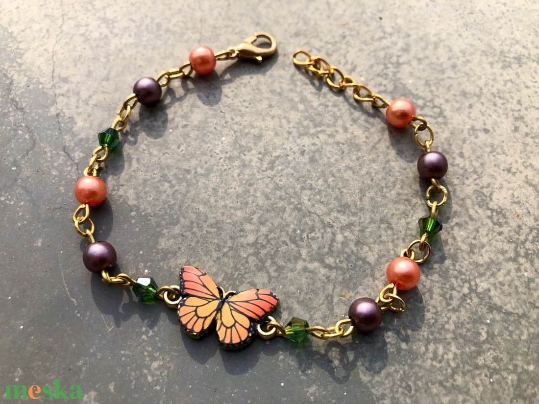 Butterfly 004 - ékszer - karkötő - charm karkötő - Meska.hu