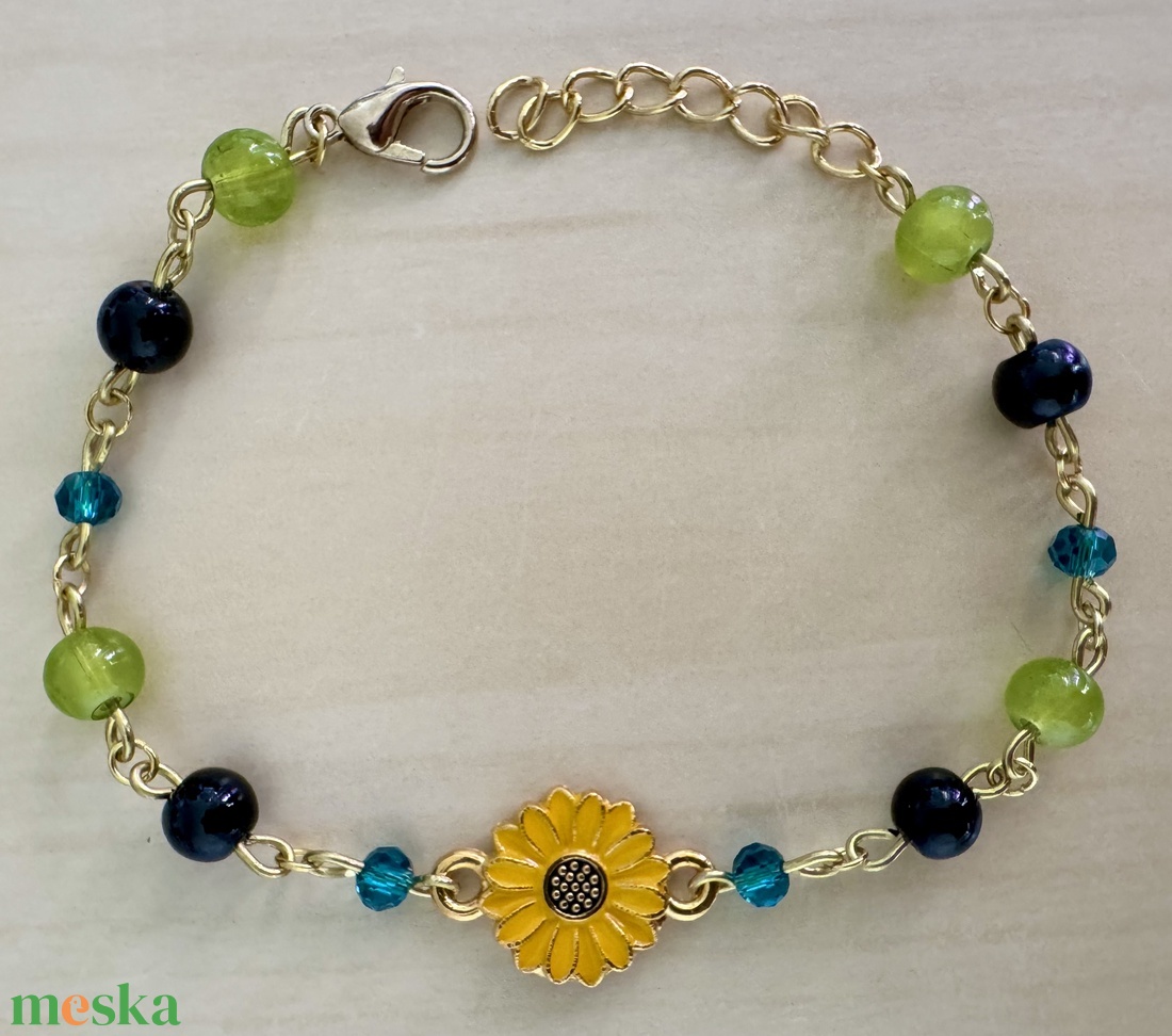 Sunflower G01 - ékszer - karkötő - gyöngyös karkötő - Meska.hu