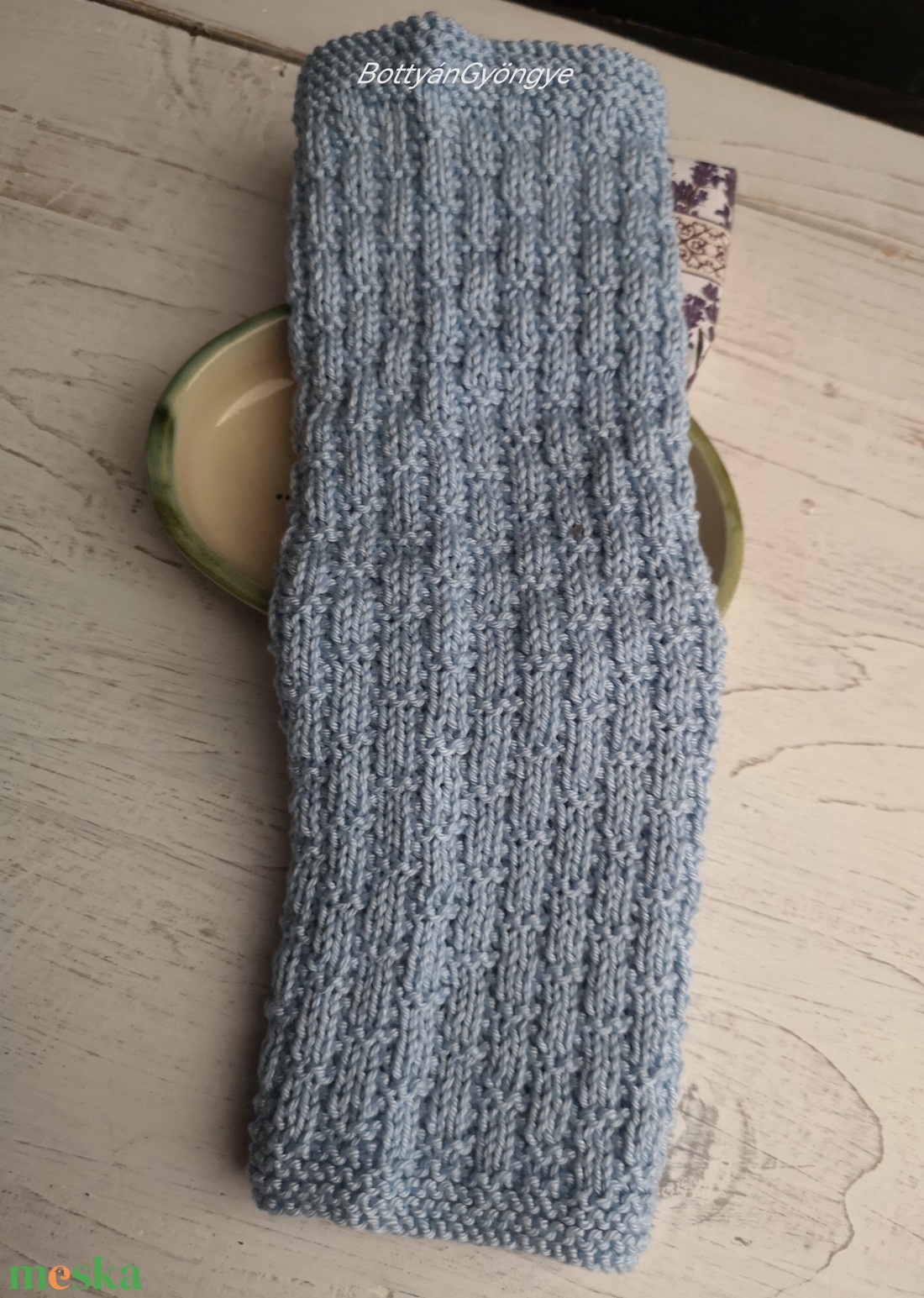 Kötött törlőkendő - kék - szépségápolás - arcápolás - arclemosó - Meska.hu
