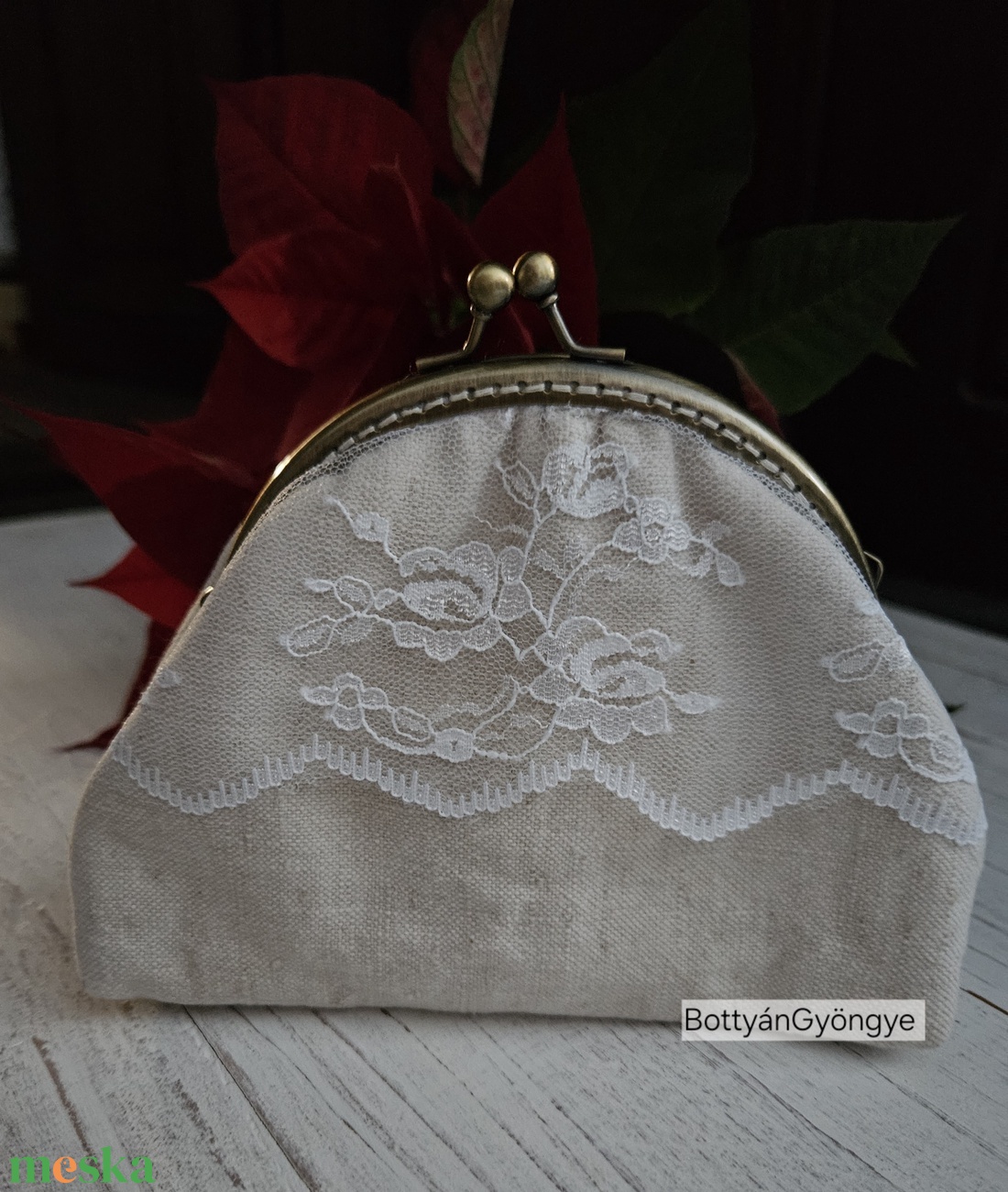 Szőttes tárca csipkével  - táska & tok - pénztárca & más tok - aprópénztartó - Meska.hu