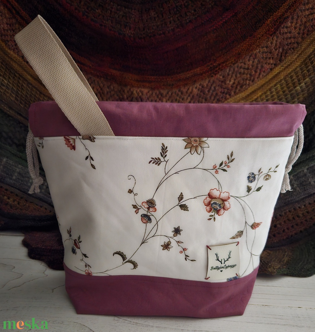 Kézimunka / projekt táska M méret - táska & tok - kézitáska & válltáska - belső rendező - Meska.hu