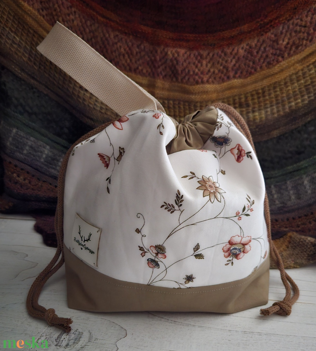Kézimunka táska / projekt bag M méret - táska & tok - kézitáska & válltáska - belső rendező - Meska.hu