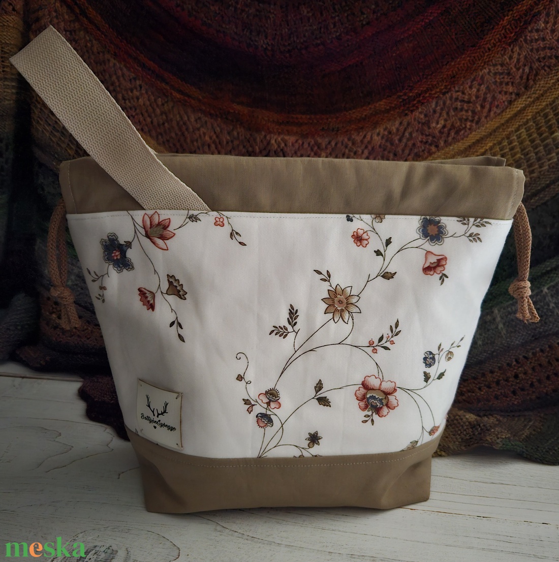 Kézimunka táska / projekt bag M méret - táska & tok - kézitáska & válltáska - belső rendező - Meska.hu