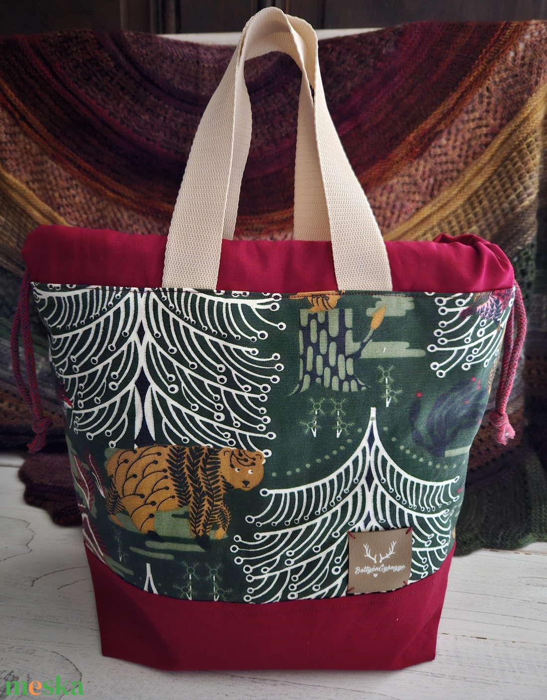 Kézimunka / projekt táska L méret - táska & tok - kézitáska & válltáska - belső rendező - Meska.hu