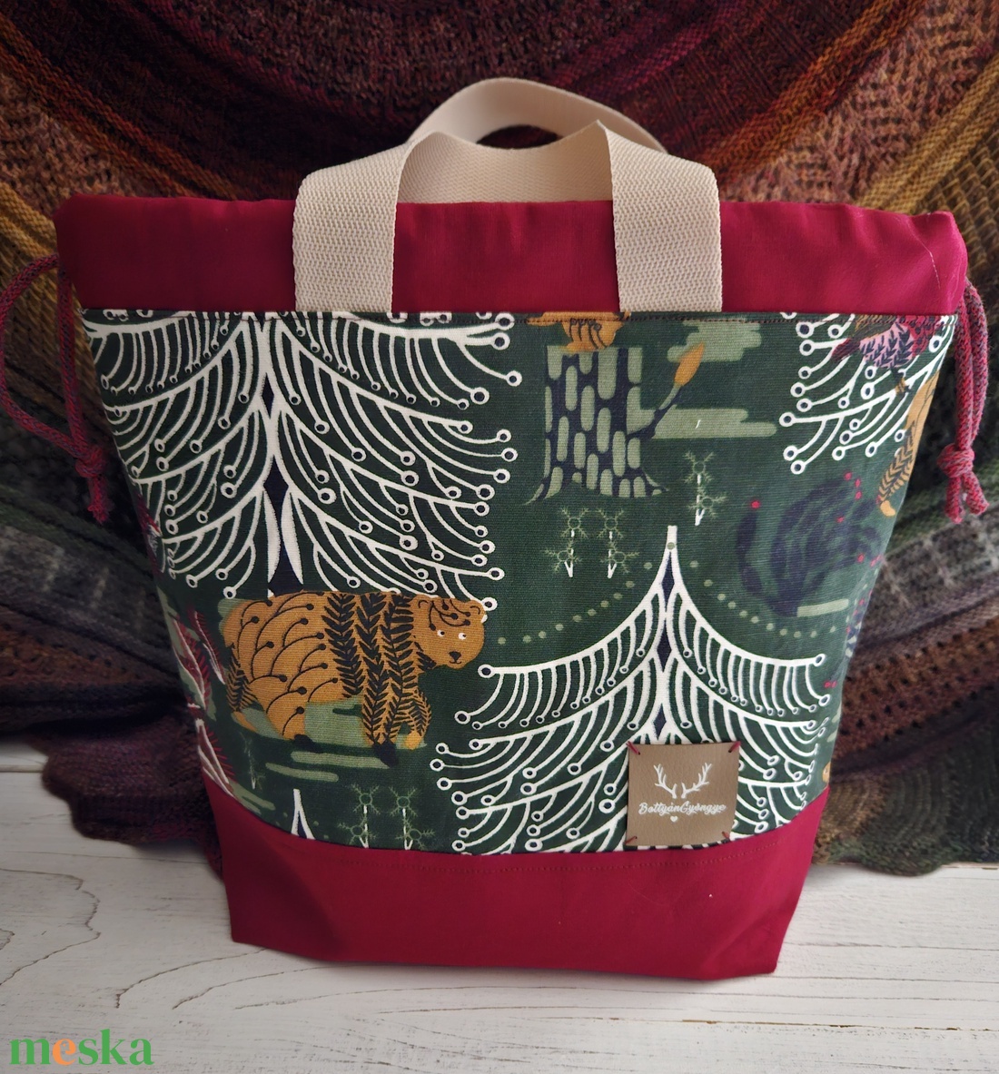 Kézimunka / projekt táska L méret - táska & tok - kézitáska & válltáska - belső rendező - Meska.hu