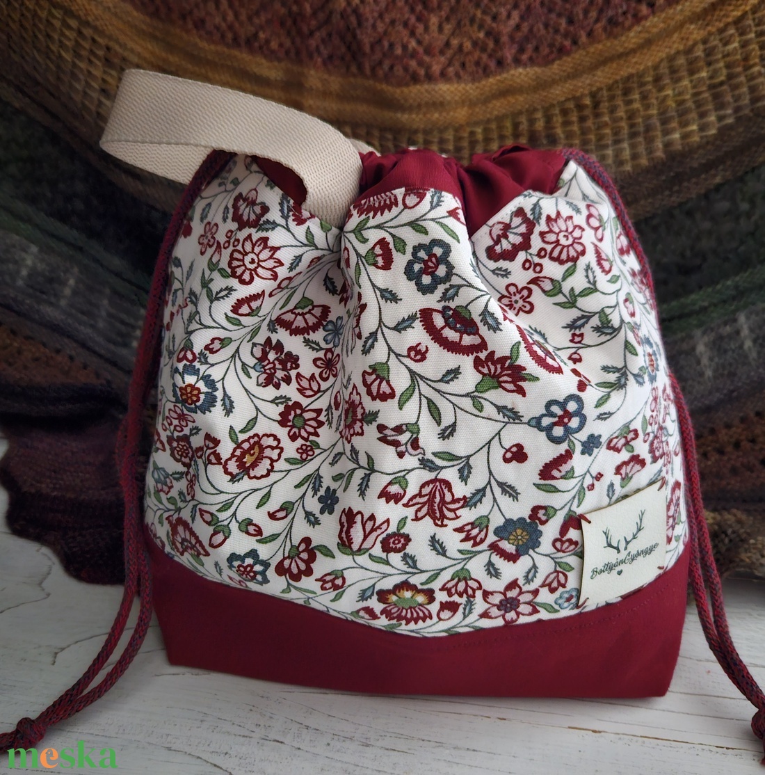 Kézimunka táska  / projekt bag M méret - táska & tok - kézitáska & válltáska - belső rendező - Meska.hu