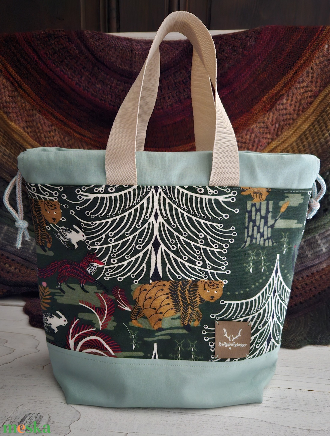 Kézimunka / projekt táska L méret - táska & tok - kézitáska & válltáska - belső rendező - Meska.hu