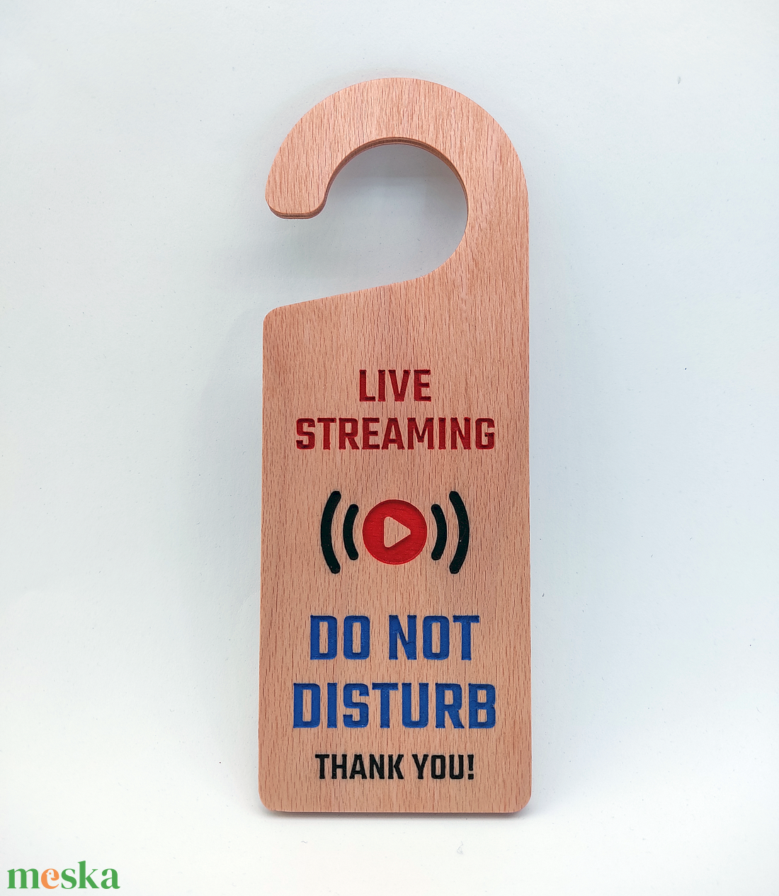 Ajtókilincs tábla Live Streaming - Do Not Disturb - Thank You! felirattal - otthon & életmód - dekoráció - ajtó- és ablak dekoráció - ajtótábla - Meska.hu