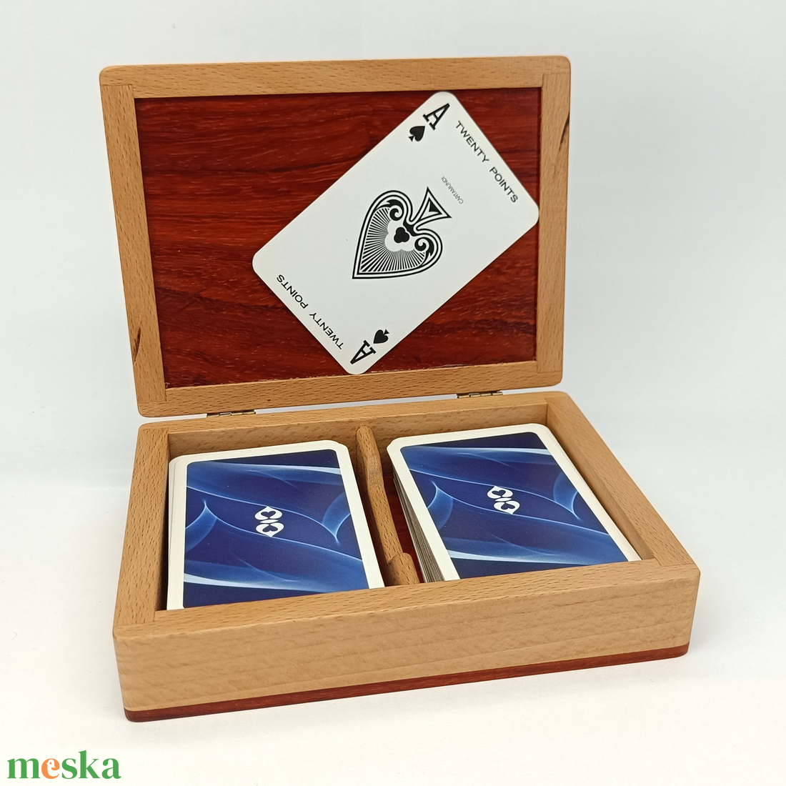 Kártyatartó doboz, két paklinak - otthon & életmód - dekoráció - asztal és polc dekoráció - díszdoboz - Meska.hu