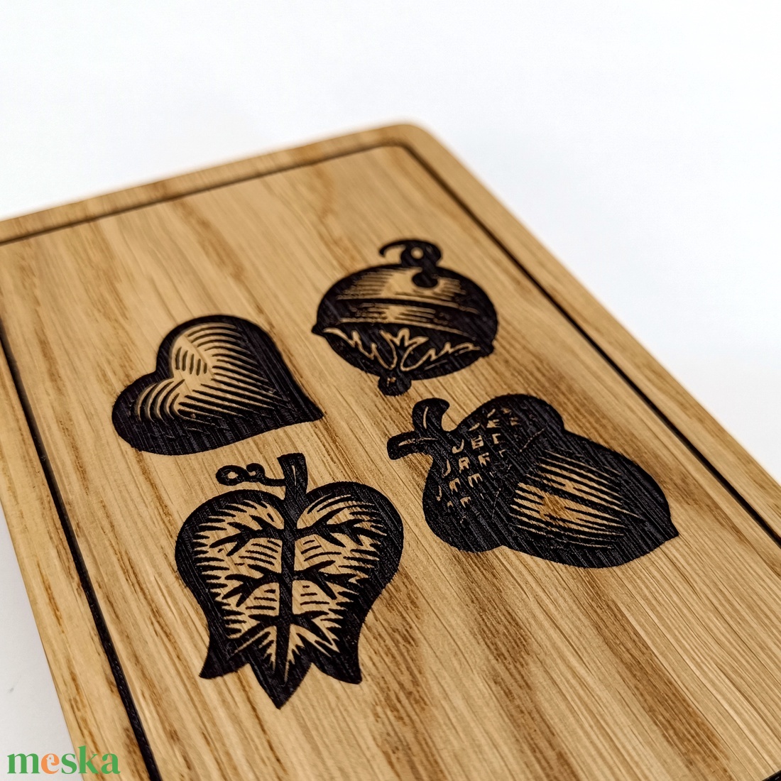 Kártyatartó doboz, magyarkártyához, tölgyfából - otthon & életmód - dekoráció - asztal és polc dekoráció - díszdoboz - Meska.hu