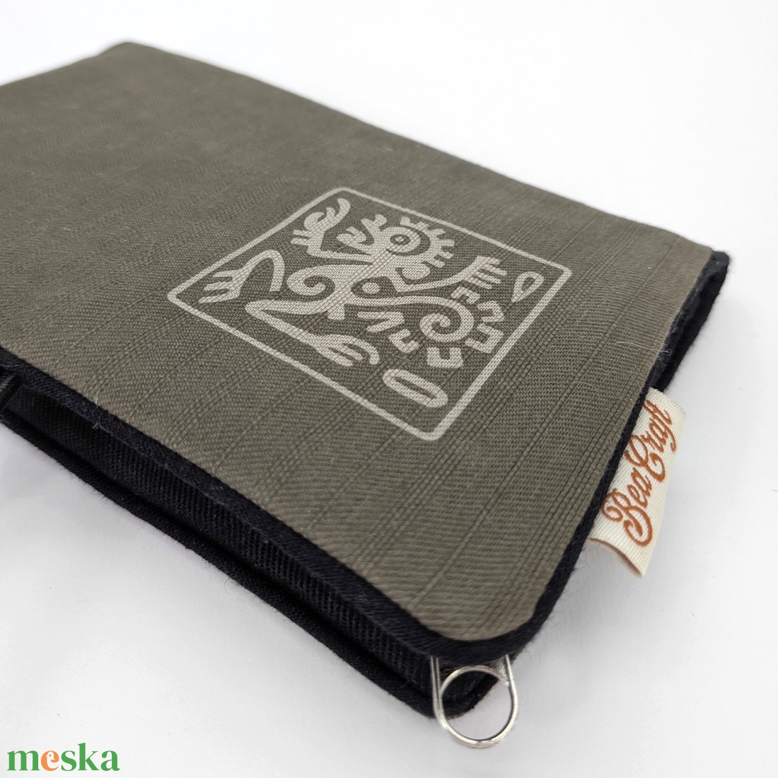 Zöld-fekete dohánytárca, inka mintával - táska & tok - pénztárca & más tok - dohánytasak & szütyő - Meska.hu