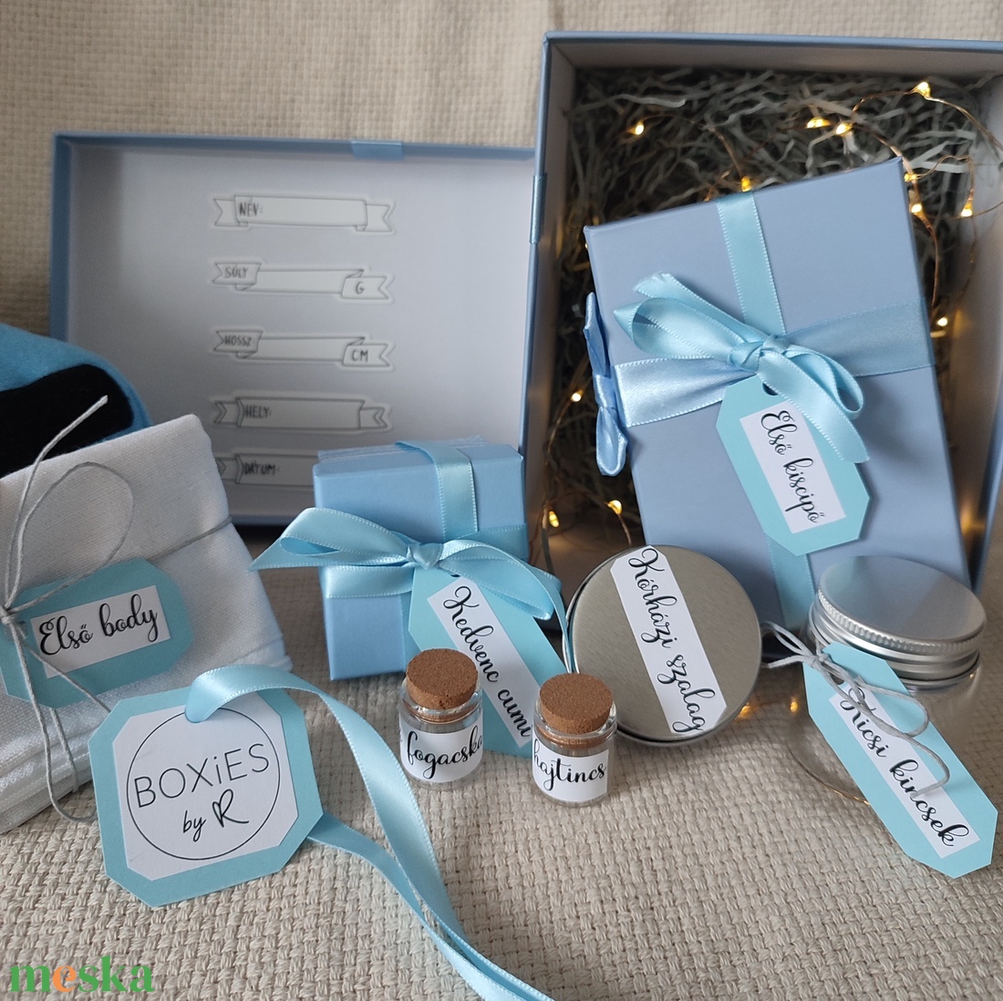 Blue baba emlékdoboz kisfiúnak - otthon & életmód - papír, írószer - Meska.hu