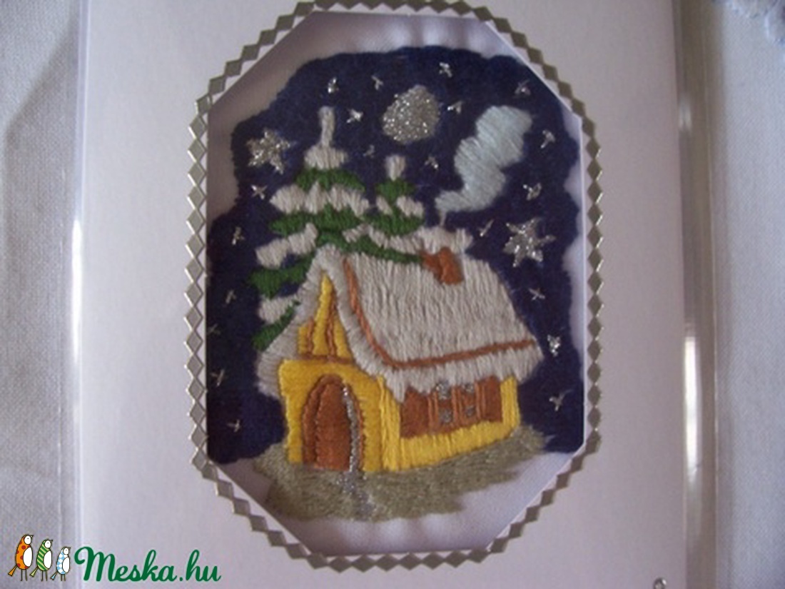 Képeslap kézzel himzett - - Meska.hu Képeslap kézzel himzett - - Meska.hu