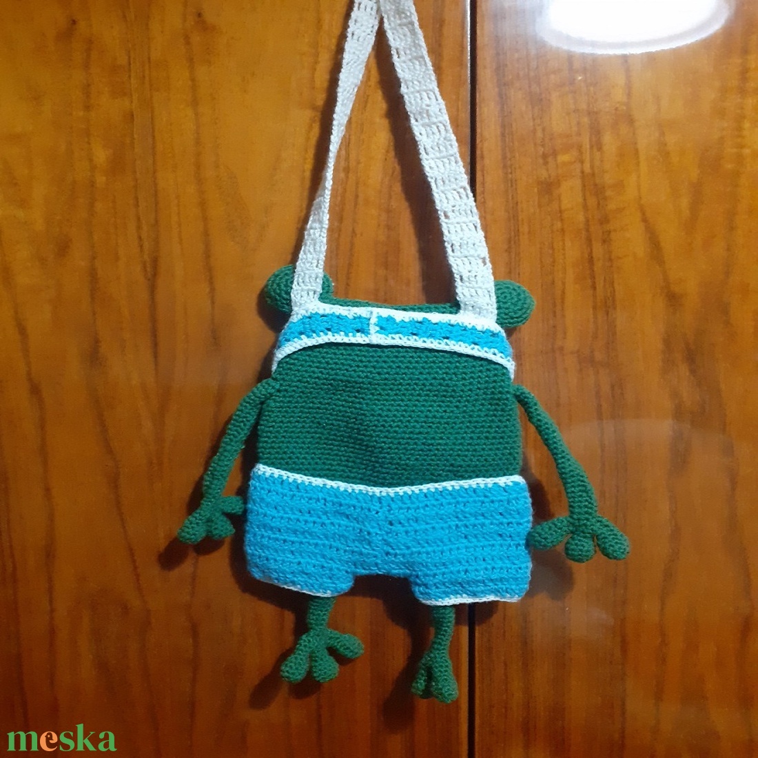 Béka formájú, horgolt szütyő -  - Meska.hu