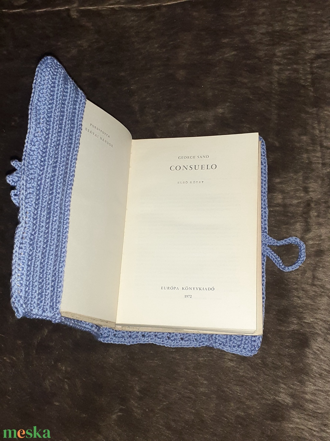 Horgolt könyvborító - otthon & életmód - papír, írószer - könyv- és füzetborító - Meska.hu