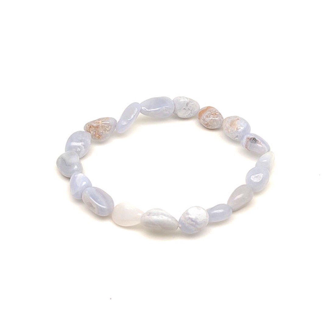 AB minőségű kalcedon pebble ásvány karkötő 6�10mm - ékszer - karkötő - ásványkarkötő - Meska.hu