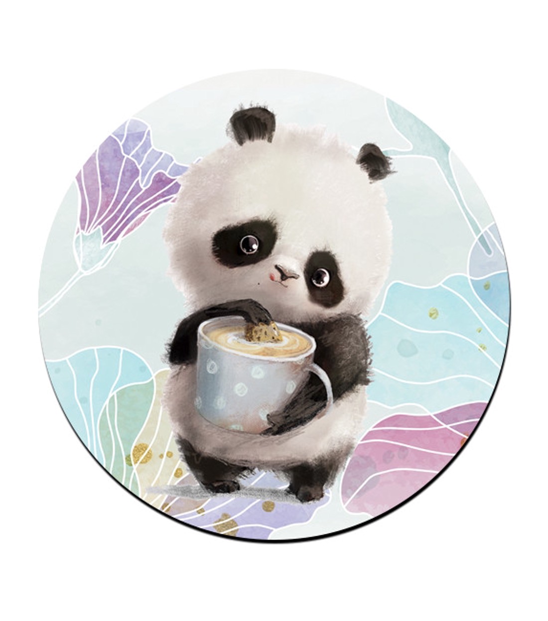 Kávés Panda mintás bögre alátét -  - Meska.hu