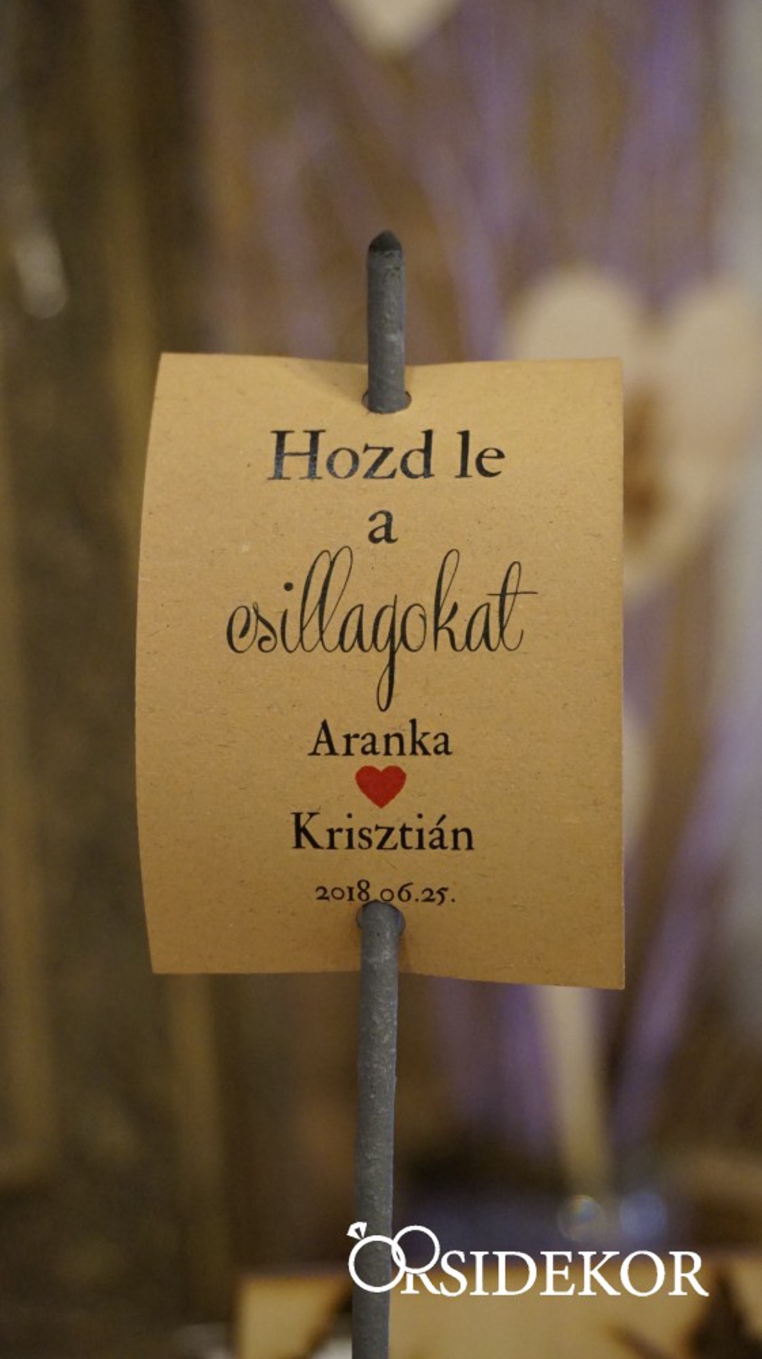 Csillagszóró esküvőre (28cm) - esküvő - emlék & ajándék - köszönőajándék - Meska.hu