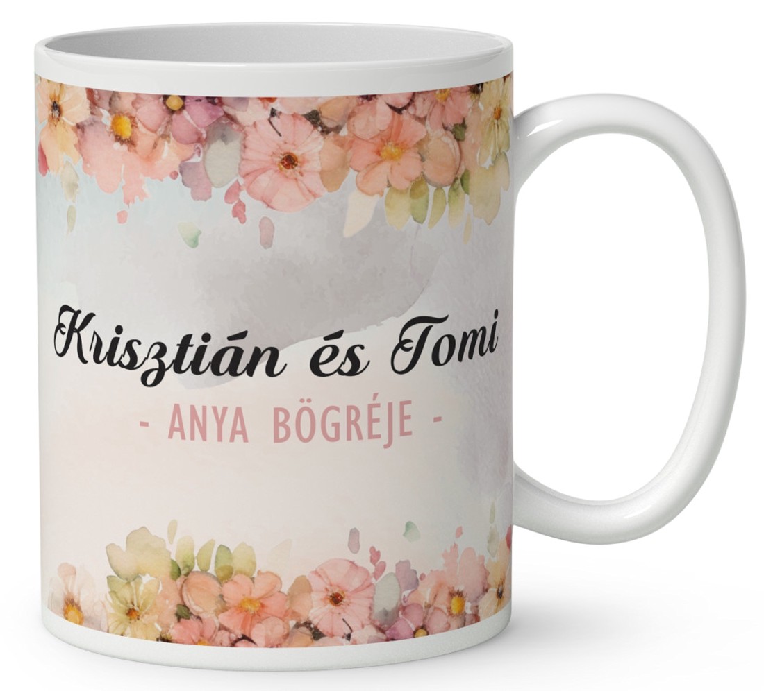 Kérd a neveddel - Anya és a két fiú mintás bögre - otthon & életmód - konyhafelszerelés, tálalás - tálalás - bögre & csésze - Meska.hu