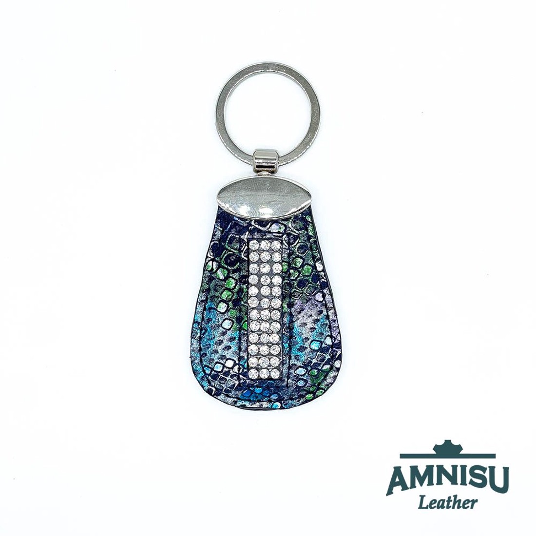 Sötétkék kígyómintás csepp alakú kristály köves kulcstartó H6010OK - táska & tok - kulcstartó & táskadísz - kulcstartó - Meska.hu