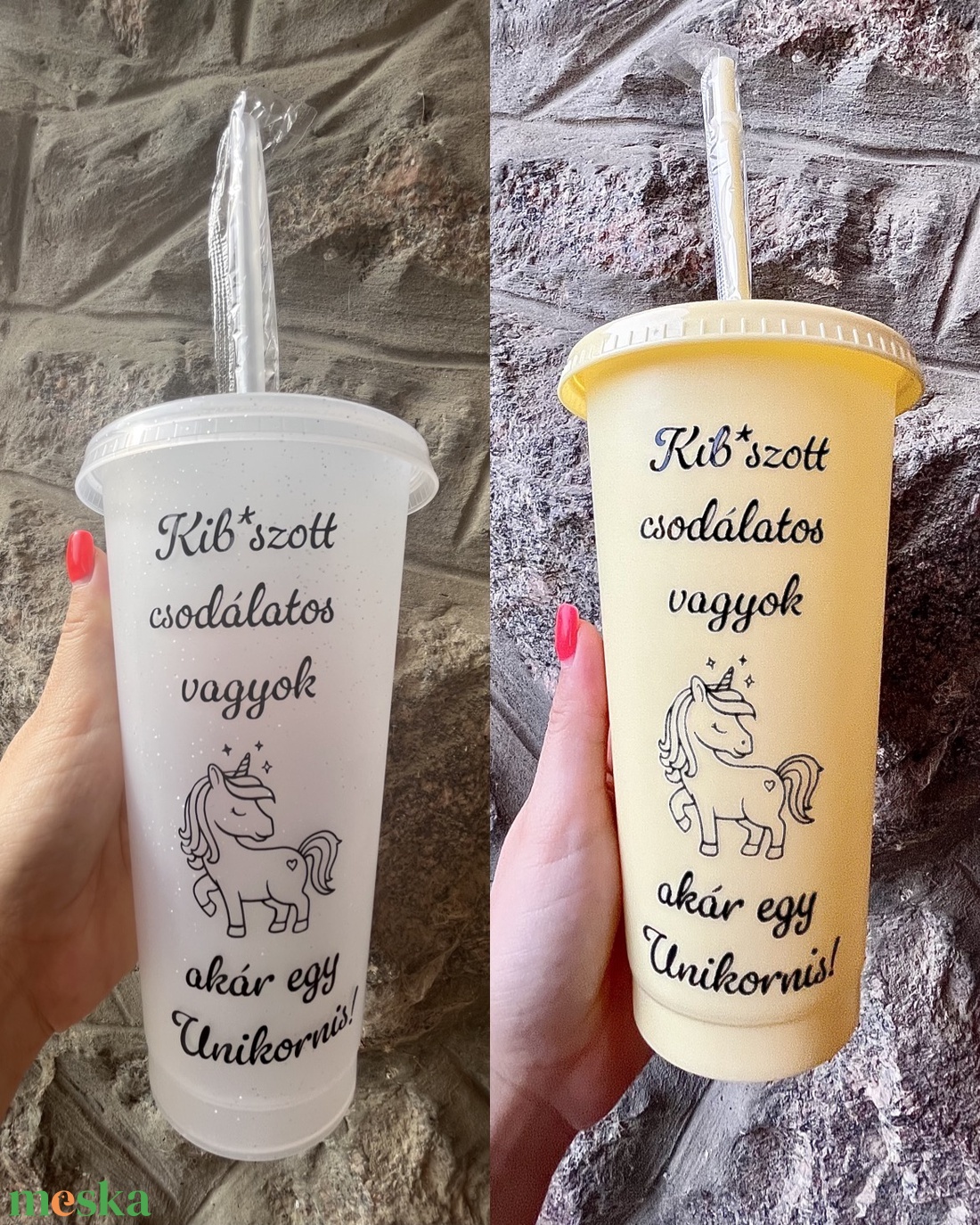 Vicces feliratú pohár tetővel és szívószállal - otthon & életmód - konyhafelszerelés, tálalás - tálalás - pohár - Meska.hu