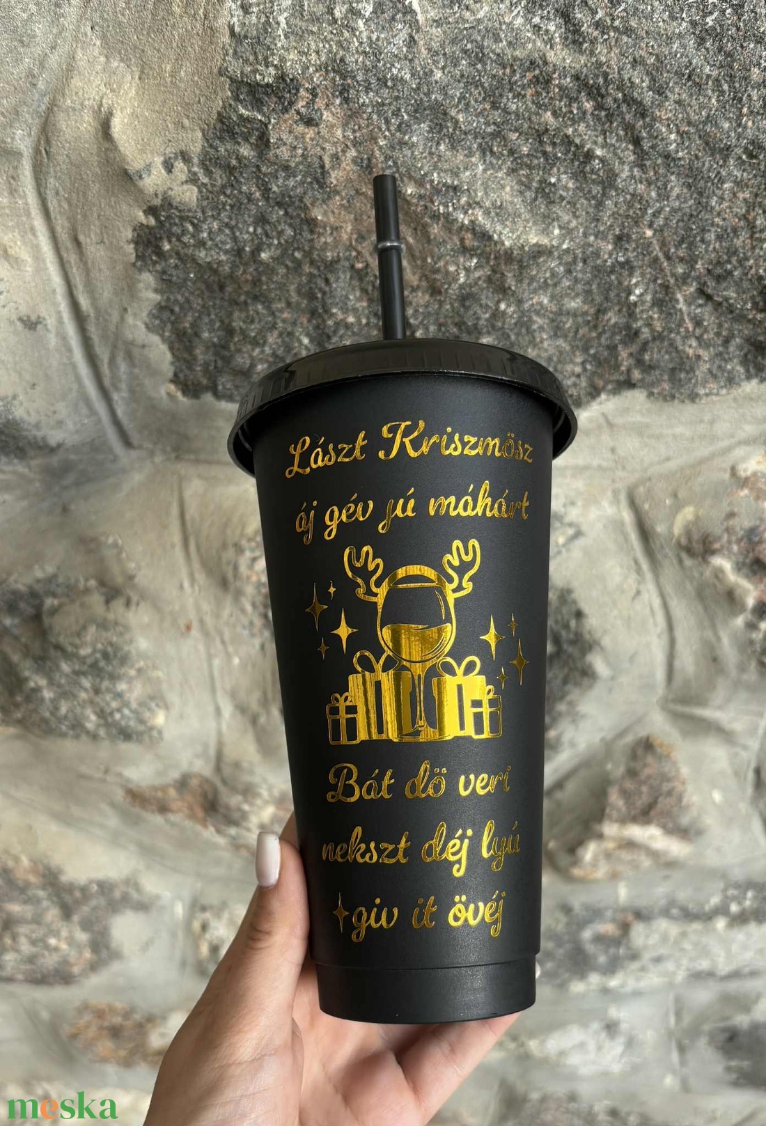 Lászt Kriszmösz - Vicces Karácsonyi Pohár Fonetikus Dalszöveggel (710 ml) - otthon & életmód - konyhafelszerelés, tálalás - tálalás - pohár - Meska.hu