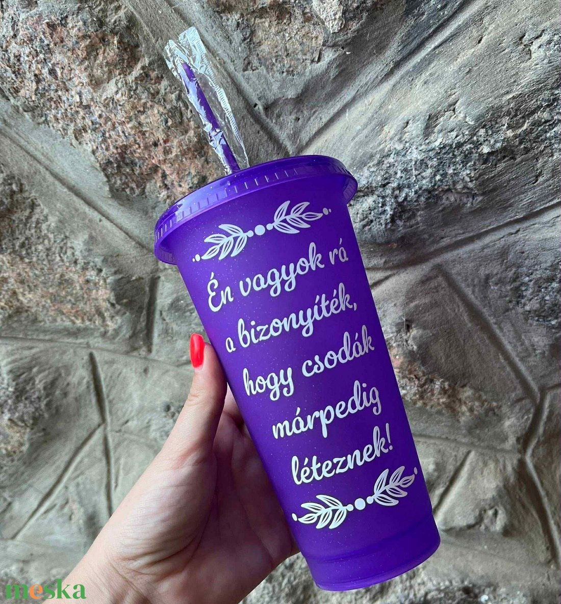 Vicces, Én vagyok rá a bizonyíték, hogy csodák márpedig léteznek! feliratú pohár - 710 ml - otthon & életmód - konyhafelszerelés, tálalás - tálalás - pohár - Meska.hu