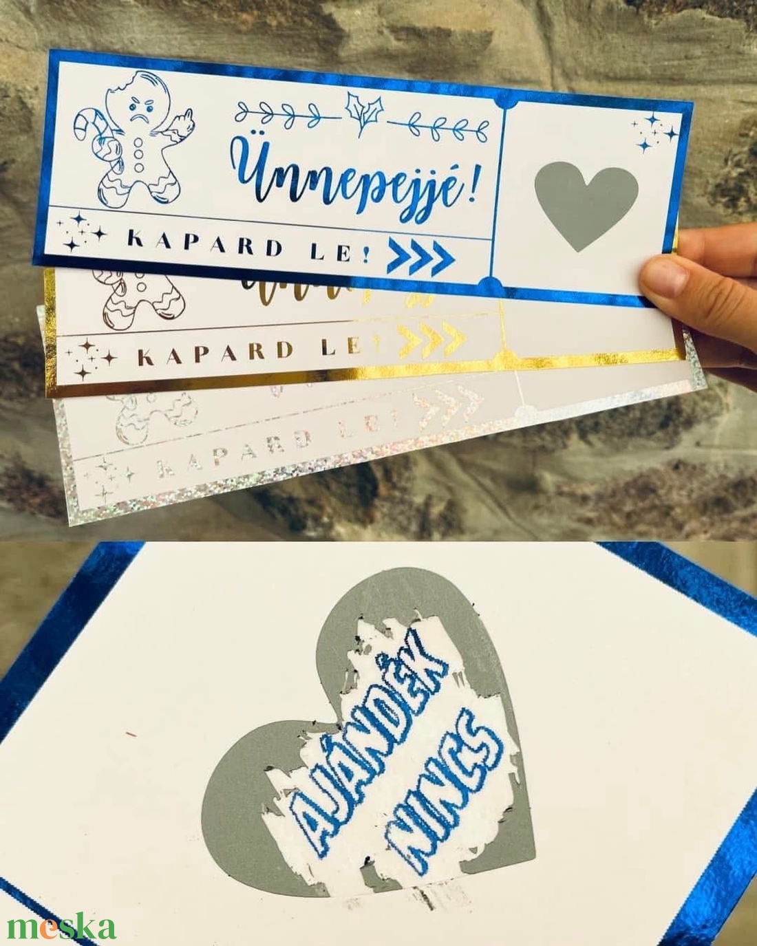 Vicces Karácsonyi Kaparós sorsjegy/ Ajándékkártya - karácsony - karácsonyi ajándékozás - karácsonyi képeslap, üdvözlőlap, ajándékkísérő - Meska.hu