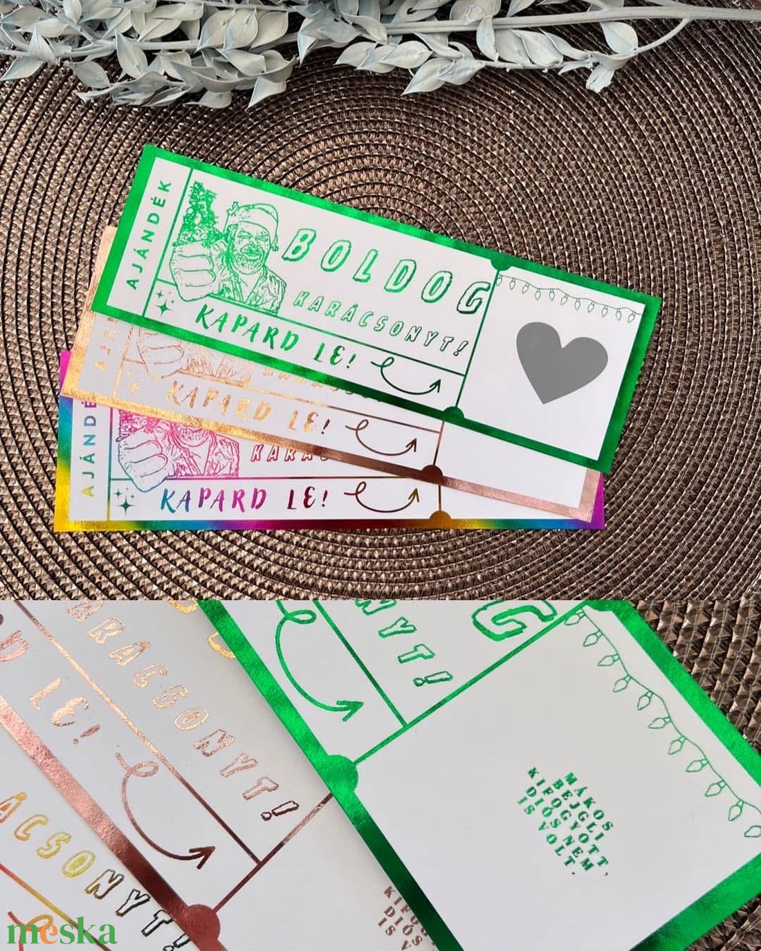 Vicces karácsonyi kaparós sorsjegy / ajándékkísérő kártya - karácsony - karácsonyi ajándékozás - karácsonyi képeslap, üdvözlőlap, ajándékkísérő - Meska.hu