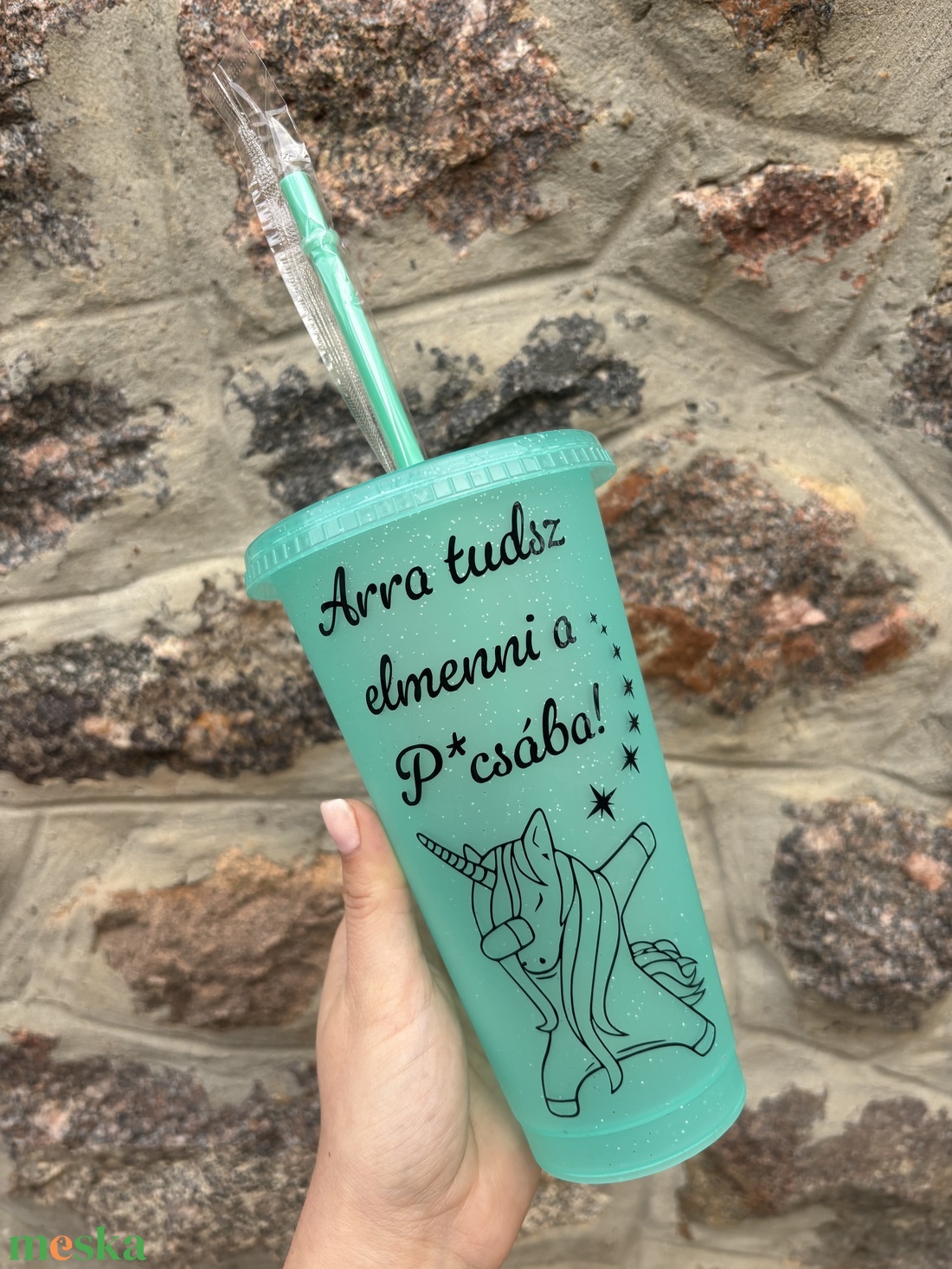 Vicces feliratú, unikornis mintájú pohár - otthon & életmód - konyhafelszerelés, tálalás - tálalás - pohár - Meska.hu