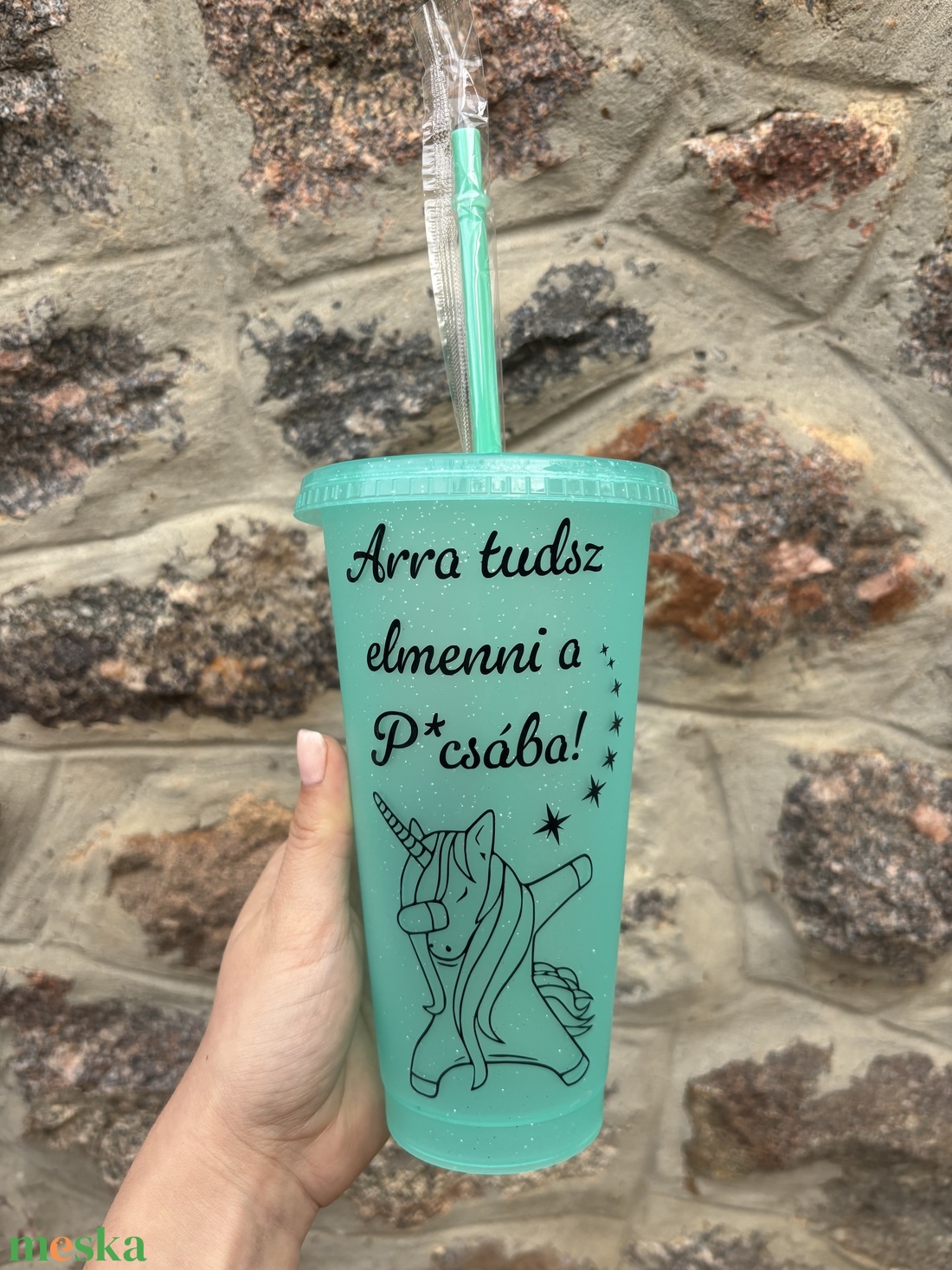 Vicces feliratú, unikornis mintájú pohár - otthon & életmód - konyhafelszerelés, tálalás - tálalás - pohár - Meska.hu