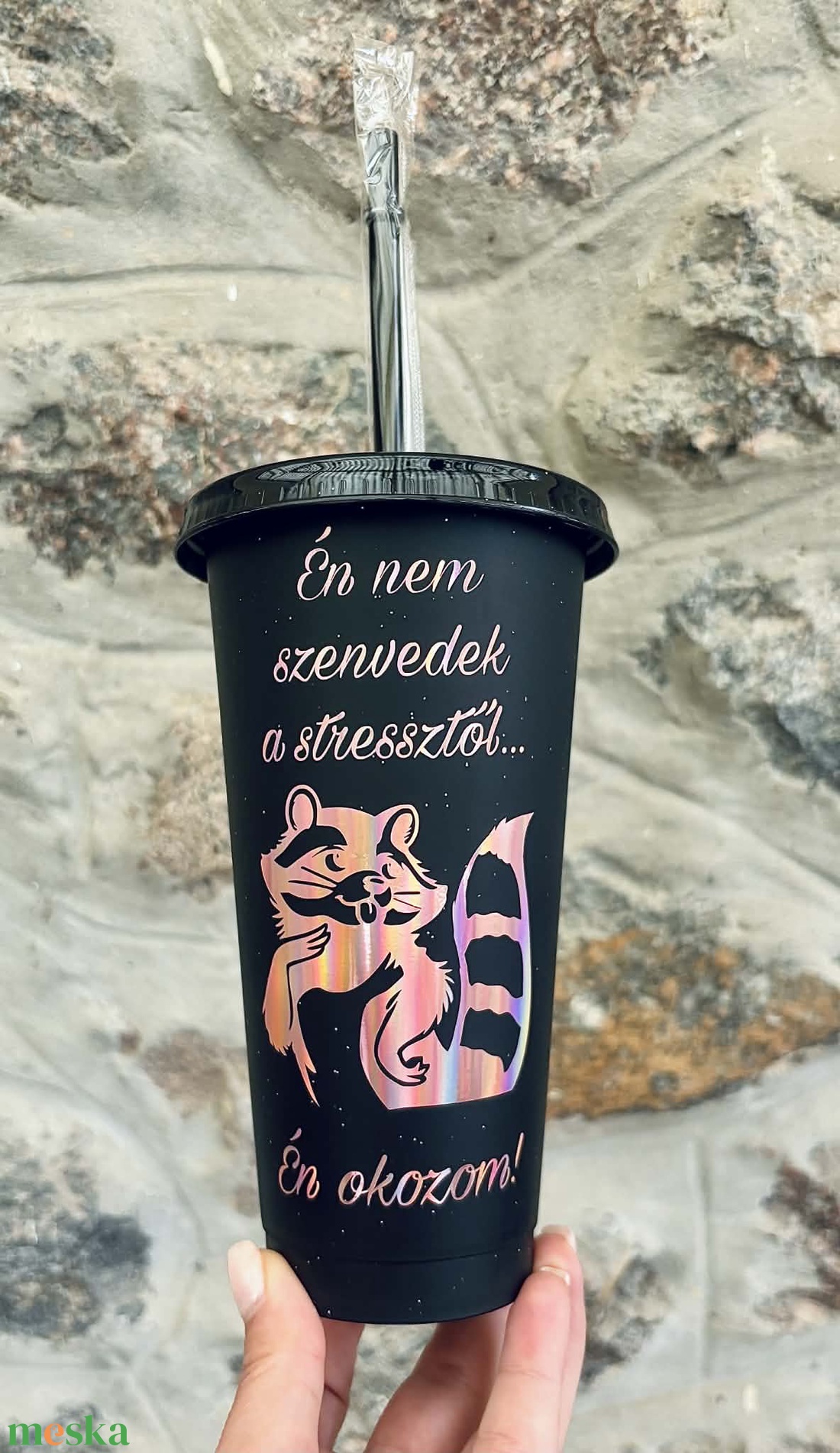 Én nem szenvedek a stressztől... � Vicces Mosómacis Pohár (710 ml) - otthon & életmód - konyhafelszerelés, tálalás - tálalás - pohár - Meska.hu