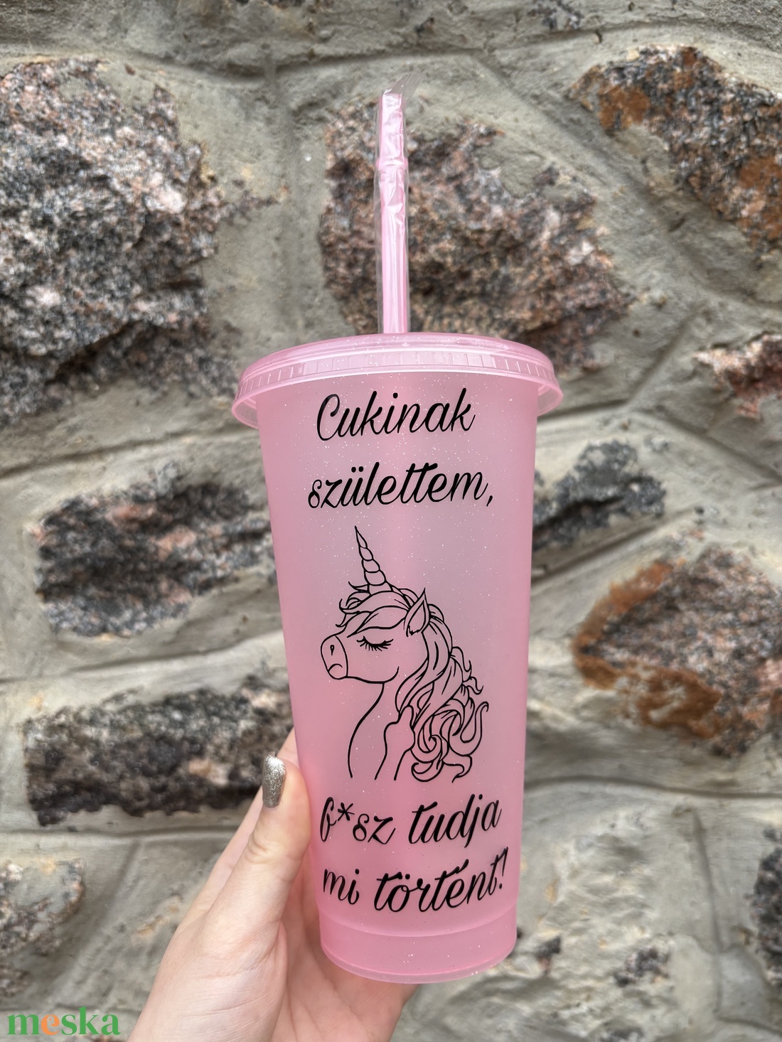 Cukinak születtem... � Humoros unikornis mintás műanyag pohár (710 ml) - otthon & életmód - konyhafelszerelés, tálalás - tálalás - pohár - Meska.hu