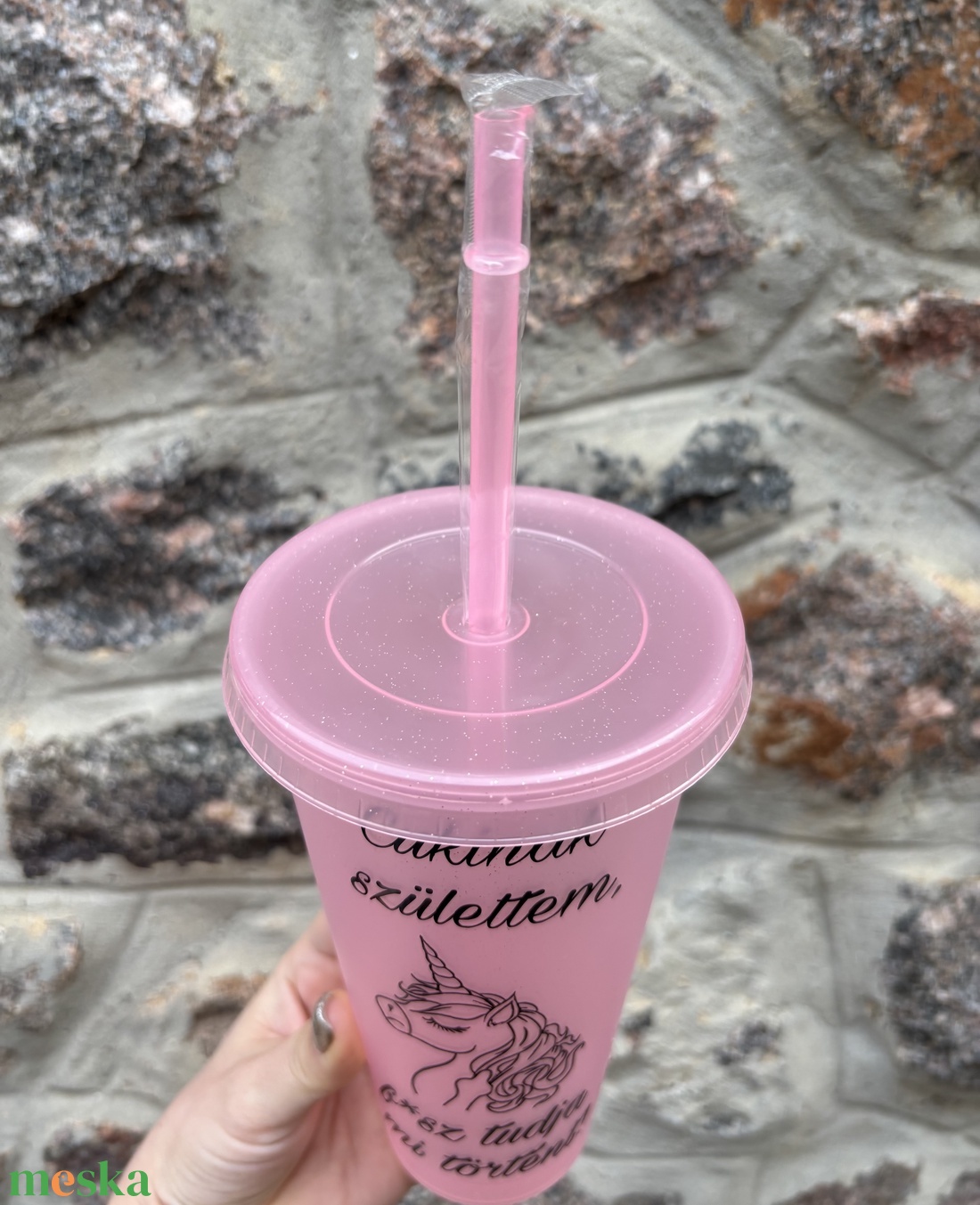 Cukinak születtem... � Humoros unikornis mintás műanyag pohár (710 ml) - otthon & életmód - konyhafelszerelés, tálalás - tálalás - pohár - Meska.hu